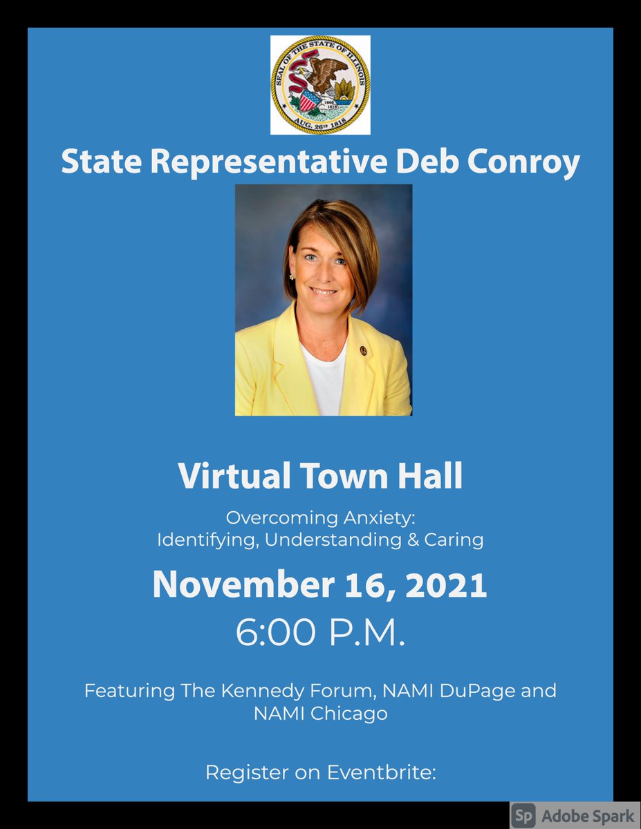 StateRepDeb46's tweet image. Please join me on November 16th for a virtual town hall on overcoming anxiety.

Anxiety disorders affect roughly 40 million Americans, with nearly 1 in 3 expected to experience an anxiety disorder at some time in their lives. 

eventbrite.com/.../overcoming…...