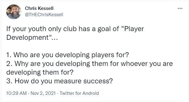 Cavem87's tweet photo. I'm seeing a lot of truth being spoken on twitter in the last few days about youth soccer in the US. Shout out to @ChrisBCorey and @THEChrisKessell for these 2 bombs. #OpenThePyramid https://t.co/mRU2eAyBpu