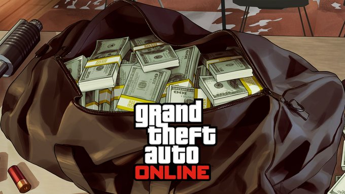 PlayStation's tweet photo. PlayStation Plus members get GTA$1,000,000 for the PS4 version of GTA Online every month until GTAV launches on PS5 in March 2022. Visit the PS Store before the end of the month to claim your bonus directly: https://t.co/FliVQ4IXU5 https://t.co/uMUNvbp3ZQ