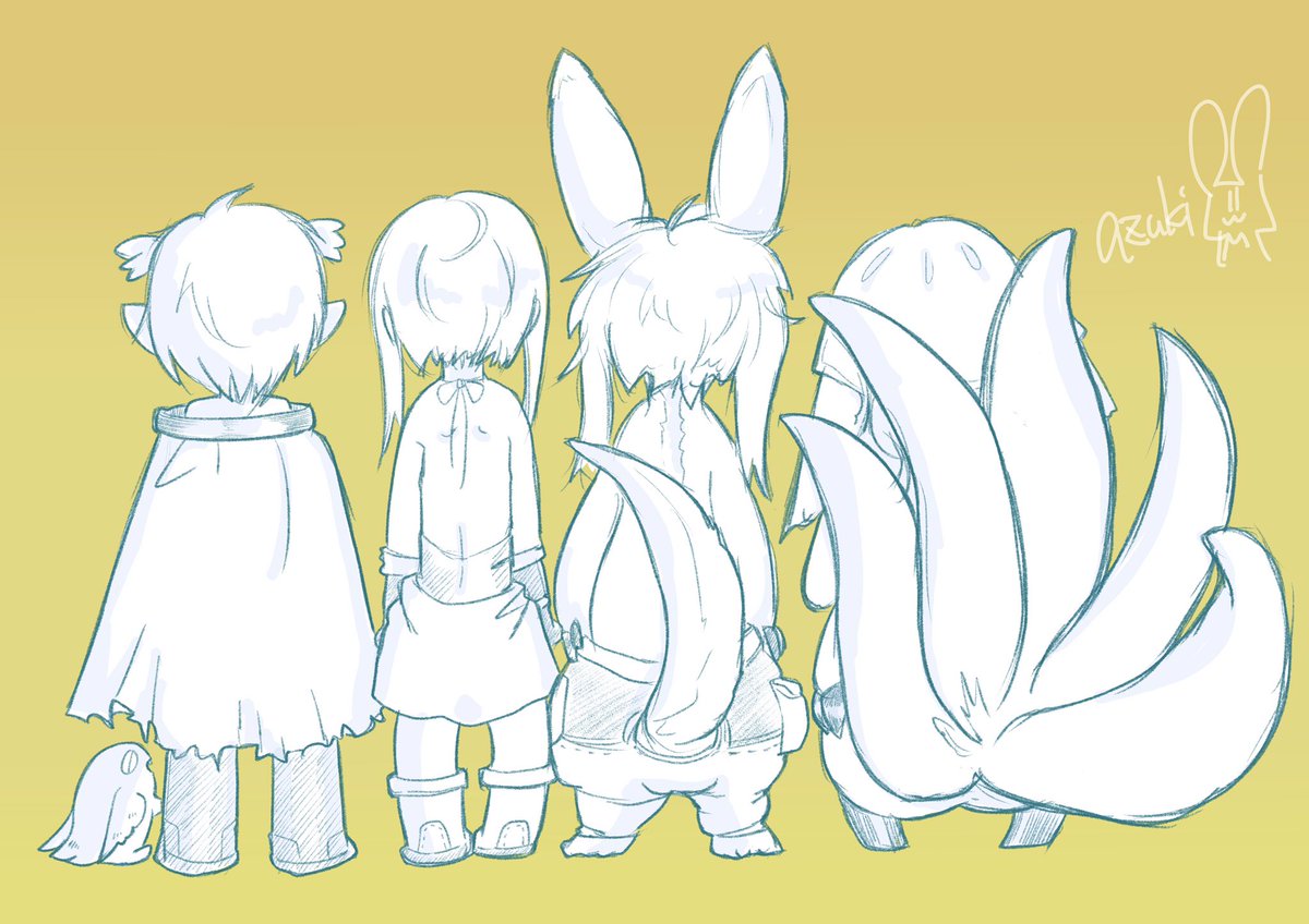 ナナチ(メイドインアビス) 「冒険者たち
#メイドインアビス #miabyss
https://t.co/we」|うらべあづきのイラスト
