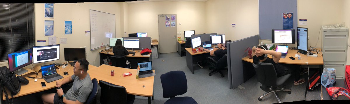 CIKM2021's tweet photo. The #CIKM2021 student volunteers hard a work into the night to monitor and coordinate the 2nd live session of presentations (1.30am in Gold Coast now) https://t.co/AQRvnTe6CG