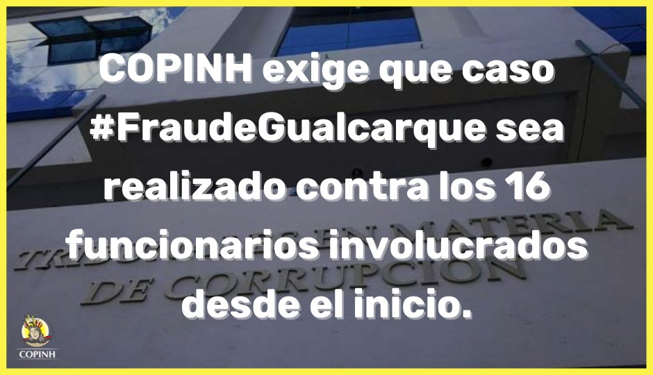 1/4 #ATENCIÓN| Hoy, en Audiencia Preliminar caso “Fraude sobre el Gualcarque”, el COPINH solicita que se convoquen a los 16 Funcionarios/as Públicos implicados en este caso de corrupción, incluyendo a las 10 personas que fueron beneficiadas por un amparo...