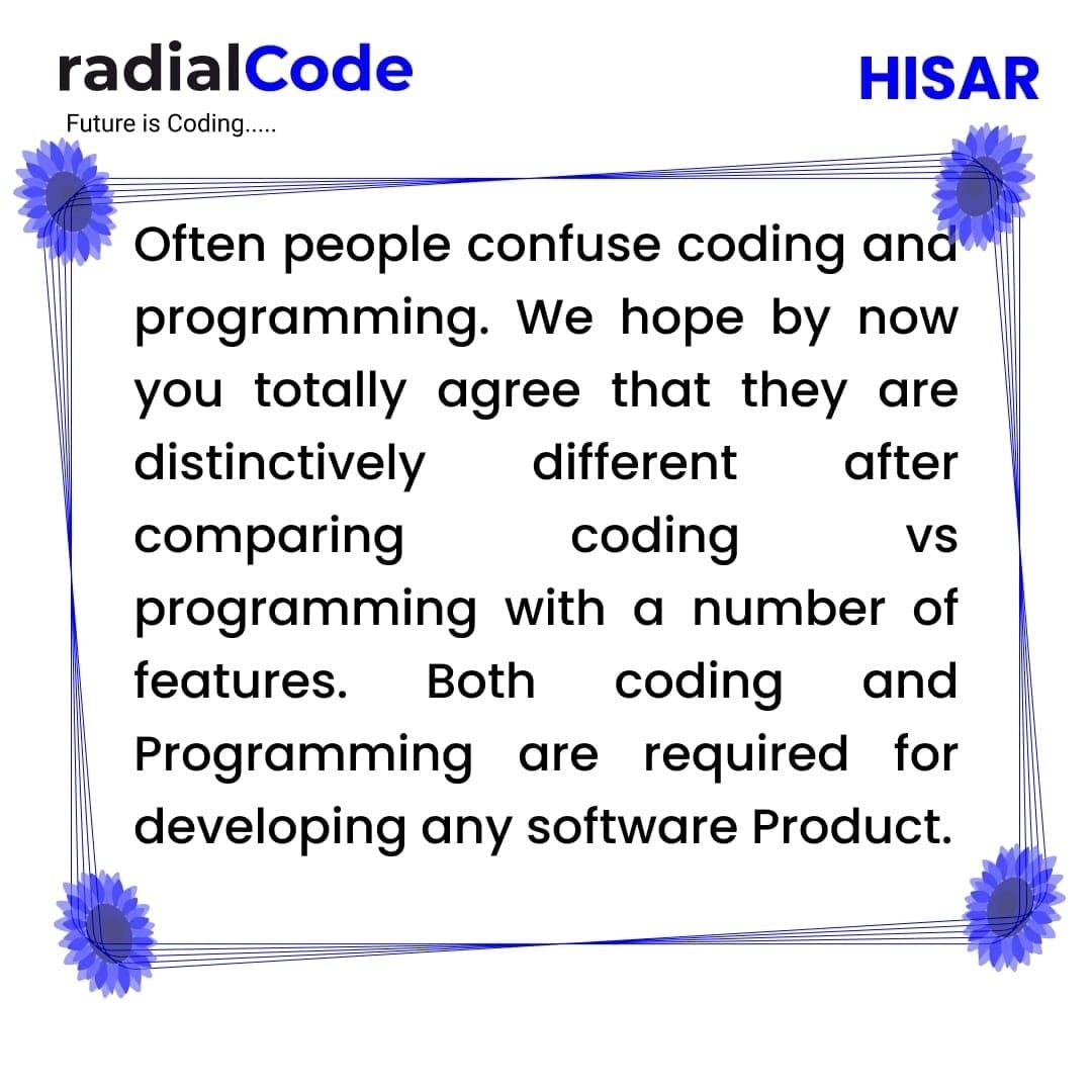radialcode's tweet photo. Coding is not programming.
#coding #website #radialcode #app #developers #computer #webdesign #javascript #java #html #job #development
#hisar #hisarcoding #hisarnews #itcompanyhisar #futureiscoding #hisar #haryana #haryanvi #rohtak #sonipat #jind #panipat https://t.co/gvC8mD0UQV