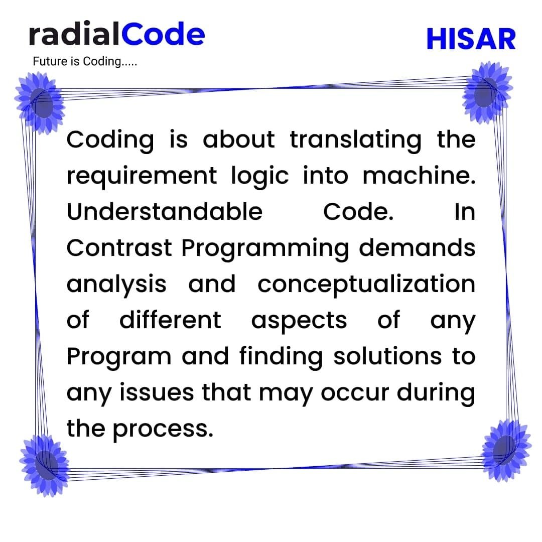 radialcode's tweet photo. Coding is not programming.
#coding #website #radialcode #app #developers #computer #webdesign #javascript #java #html #job #development
#hisar #hisarcoding #hisarnews #itcompanyhisar #futureiscoding #hisar #haryana #haryanvi #rohtak #sonipat #jind #panipat https://t.co/gvC8mD0UQV