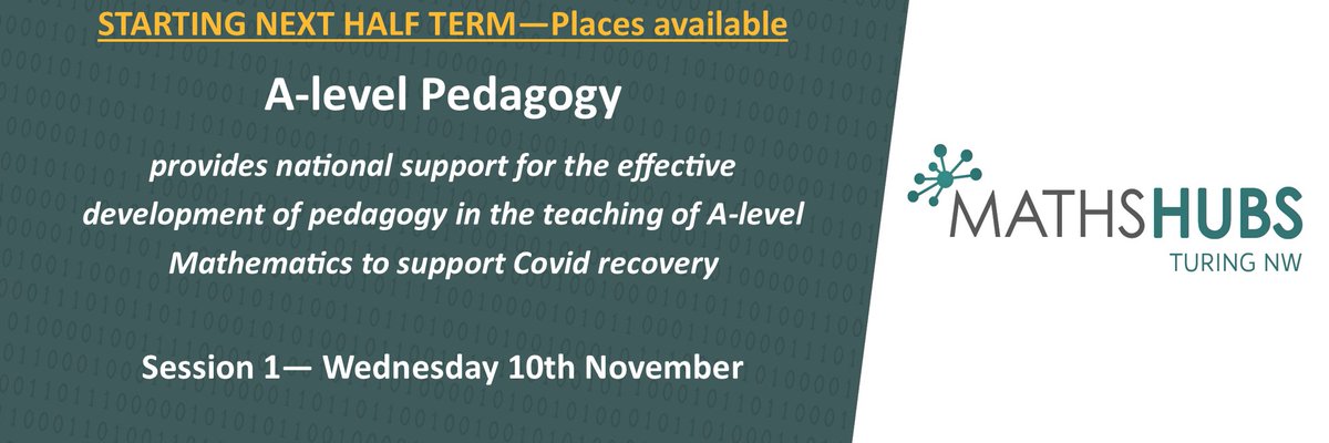 TuringNW's tweet photo. 📢 DON'T MISS OUT! Our A-level Pedagogy Work Group begins next week expertly led by @slope_ace 
For more information and to register click the link below
https://t.co/mKU6H2QWxl
#Post16 @NCETM @MathsHubs @boltonlearnopps https://t.co/dkWmBImrMh