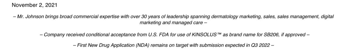 InCausaPro's tweet photo. $NOVN
Novan appoints Brian M. Johnson as Chief Commercial Officer and receives conditional FDA acceptance of proposed brand name KINSOLUS (TM) for SB206 in Molluscum Contagiosum.
Source: https://t.co/lmdBHPUgrq
#NITRICIL #NitricOxide #BerdazimerSodium #KINSOLUS #Biotech https://t.co/QfA2O9yN29