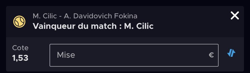 MtoPronos's tweet photo. PRONO TENNIS 🎾💶

Cilic 1,53 
Confiance 6,5/10 
Match à partir de 16h50 ⌛️

#ATPParis #Cilic #OpenDeParis 

RT / ❤️ pour le soutien 🙏🏼 https://t.co/Xn952tpSGE