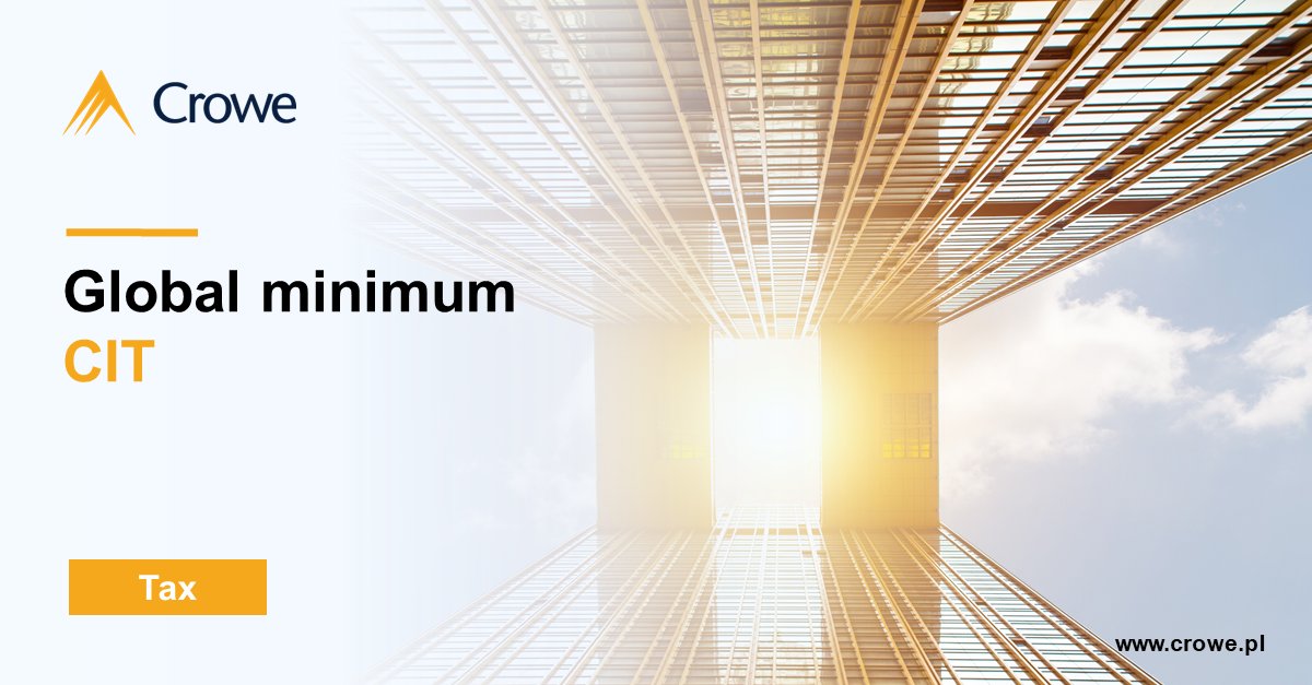 crowe_pl's tweet photo. From 2023 at the earliest companies operating globally will pay a global minimum #tax at a rate of 15%. This is a part of an international agreement to develop new rules for #taxing major companies and to fight against tax havens:

👉 https://t.co/74oCxbcy0a

#GlobalCIT #CIT https://t.co/FurGhxyHZH