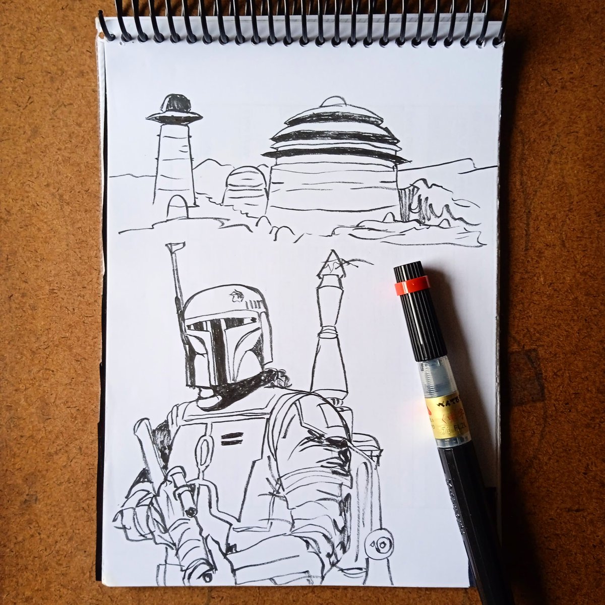 _PatoVargas's tweet photo. Daily sketch. Drawing directly with brush pen.
The Book of Boba Fett is coming. Who's excited about it?
#dailysketch #sketch #sketchbook #ink #brushpen #schetching #bobafett #starwars #starwarsfan #inkart #inkdrawing #drawing #patovargas #patovargasart https://t.co/z5VBeXMUzW