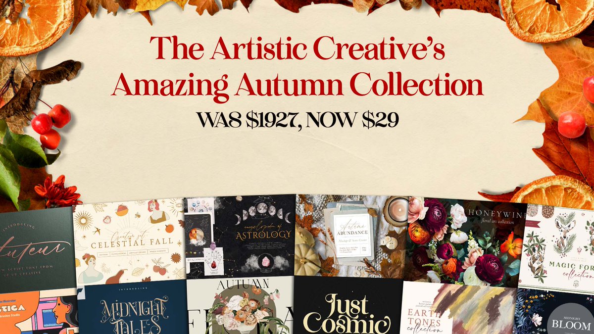 🌟大注目🌟NEWバンドル『The Artistic Creative’s Amazing Autumn Collection』新登場！今ならなんと98％OFF！破格の$29で今すぐゲットするぺにっ！
bit.ly/3nSmXGd
秋をテーマにしたオシャレなデジタルデザイン素材がまとめて揃うクリエイティブバンドルはこちら！