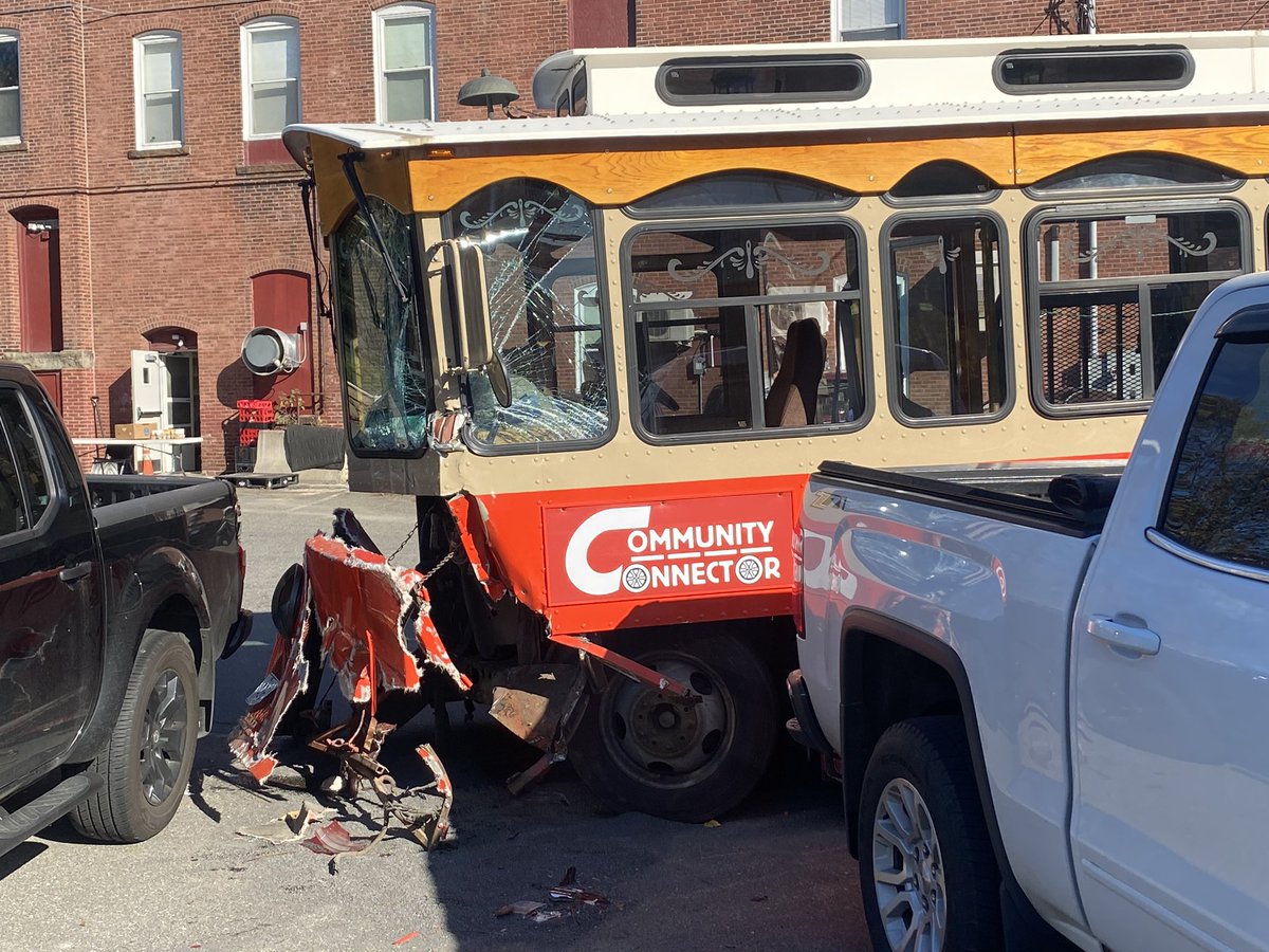Stephanie Wittenbach (@stephwitt207) on Twitter photo A Community Connector Trolley crashed into several cars at Bangor Area Homeless Shelter parking lot on Main St. more at 12pm on <a href="/FoxABCMaine/">WFVX WVII News</a> A Community Connector Trolley crashed into several cars at Bangor Area Homeless Shelter parking lot on Main St. more at 12pm on <a href="/FoxABCMaine/">WFVX WVII News</a>