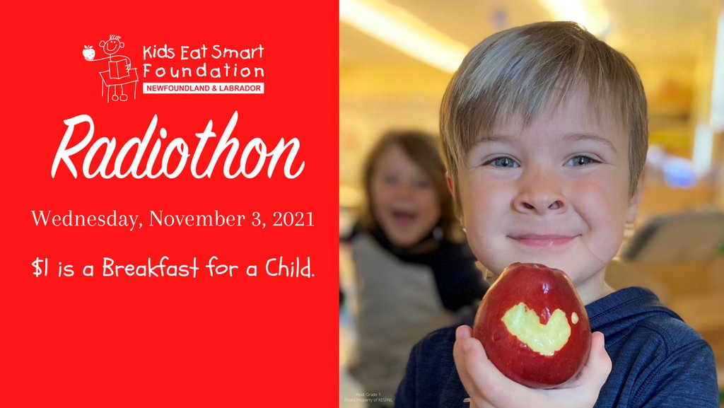 Tomorrow is Radiothon! Broadcasting on all stations of VOCM/Big Land FM Radio Network. $1 is a breakfast.  Donate online kidseatsmart.ca or call 709.722.1996 

<a href="/VOCMCares/">VOCM Cares Foundation</a> <a href="/RadioGregSmith/">Greg Smith</a> 
<a href="/NLESDCA/">NLESD</a> <a href="/NLTeachersAssoc/">NLTA</a> 

#EveryBreakfastCounts #EveryDollarCounts #BeAReason
