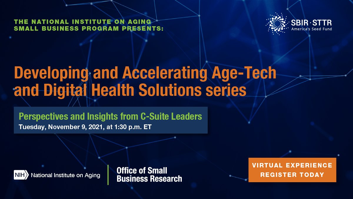 7wireventures's tweet photo. Don’t miss 7wire's @RobertAGarber, @lrobinsonmd of @nihseed, @jonathankarl of @CDW_Healthcare, Victor Kates of @Ascensionorg &amp; @MoniqueWoodard of @cakeventures on 11/9 at 1:30 ET for a conversation on #AgeTech innovation: https://t.co/lQ7t7hJ9B6 https://t.co/uUhqBzGatG