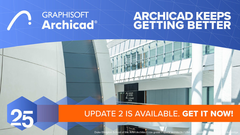 ARCHICAD's tweet photo. Introducing Archicad 25 Update 2!  Get immediate access to the latest Archicad improvements when you upgrade, and apply the benefits to new and existing projects instantly. Get it now! https://t.co/yFKB45LMfh https://t.co/5WAzGgFPHo