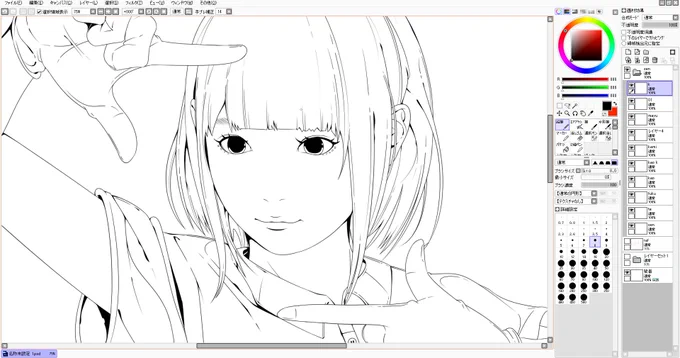 線画を描き始めました(・ω・) いつも通りベタくらいは入れようと思います。早ければ今日中に仕上げたいな🙆‍♀️ 