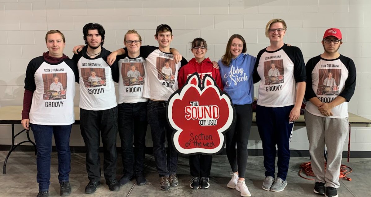 Happy Tuesday!! We may not have games until the USD vs. SDSU football game on the 13th, but we still have Sections of the Week in the meantime. The section that had the title passed onto them after the band’s voting on Halloween was our Drumline yet again! Congrats!! 🥁