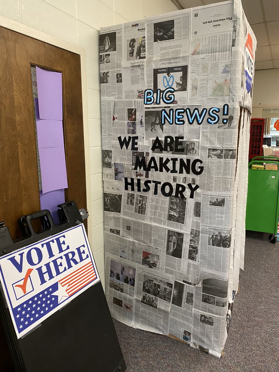FieldstoneIMC's tweet photo. The IMC is ready for 8th grade voters! #GeneralElection #votingday #nj https://t.co/NKV8EDgdc8