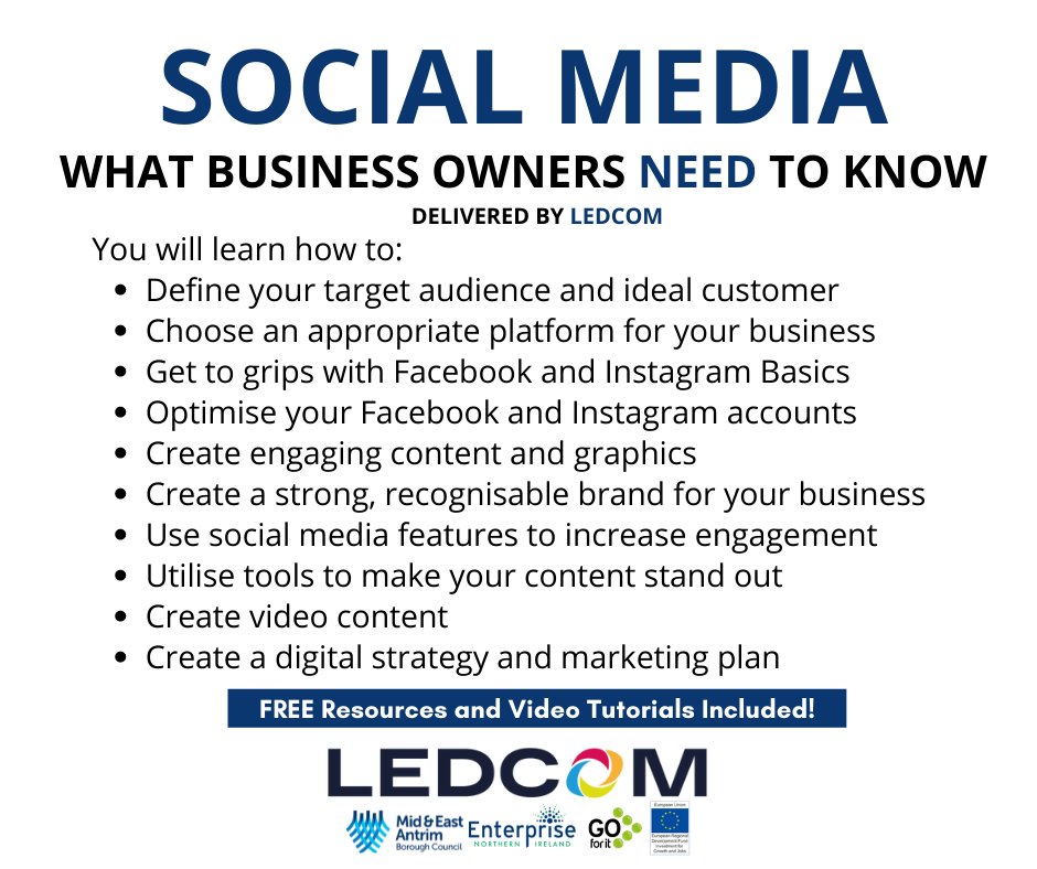 ledcomltd's tweet photo. Our Business and Marketing Executive, Catherine Henderson is hosting a social media webinar next week as part of #GlobalEntrepreneurshipWeek, which will teach attendees everything they need to know about social media.
Contact Catherine, by calling: 07715221582.
#LEDCOM https://t.co/7M83mLgpov