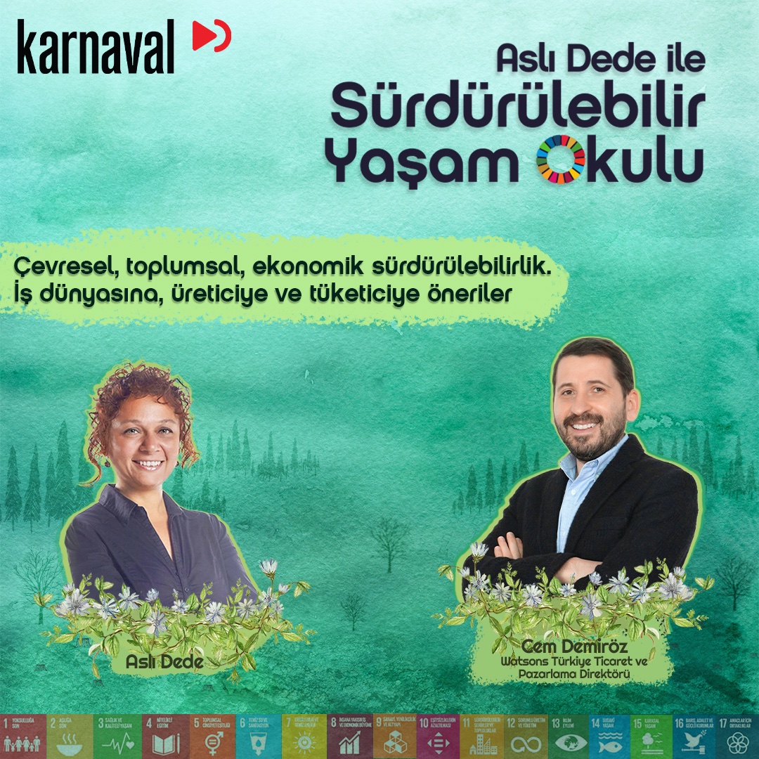 yesilinasli's tweet photo. Evde işte #sürdürülebilir yaşam için neler yapalım? Watsons Türkiye Ticaret ve Pazarlama Direktörü Cem Demiroz #podcast DİNLE https://t.co/oH4WLuYkx1 #küreselamaçlar #globalgoals #hareketegeç #actnow #sustainable #doğa #çevre #sağlık #iklim #sosyalsorumluluk #sürdürülebilirlik https://t.co/tT8gnAvnBz