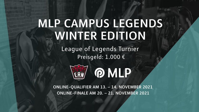 esportrn_'s tweet photo. ‼️LEAGUE OF LEGENDS TURNIER‼️
MLP Campus Legends Winter Edition is back! Gewinne mit deinem Team bis zu 500€. Insgesamt 1.000€ Preisgeld🤩
❎Online-Qualifier: 13. - 14.11.2021
❎Online-Finale: 20. - 21.11.2021
Link zur Anmeldung: https://t.co/lvsbjgimD4
Viel Erfolg🍀#MLPCL https://t.co/An9tYpv9U0
