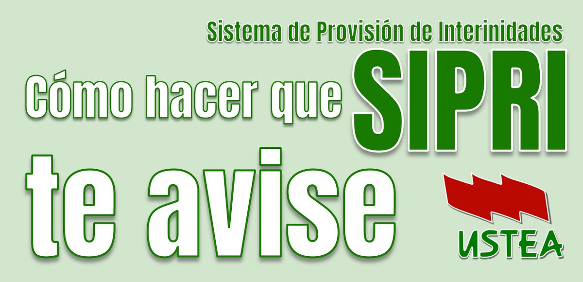 usteaeducacion's tweet photo. Puedes configurar #SIPRI para q te avise con un e-mail.
Esta es una de las pocos facilidades que nos da.
Aquí tienes un PDF de #USTEAinforma para descargar:
https://t.co/YO2cop0Po4
#ESTABILIDADinterina #NoSomosDeUsarYtirar https://t.co/yPdDo6URNG