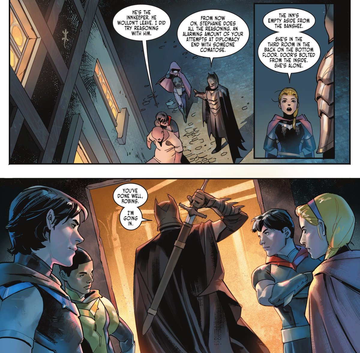 dailystephbrown's tweet photo. “from now on, stephanie does all the reasoning.”

dark knights of steel #1 https://t.co/M1bakP55mO
