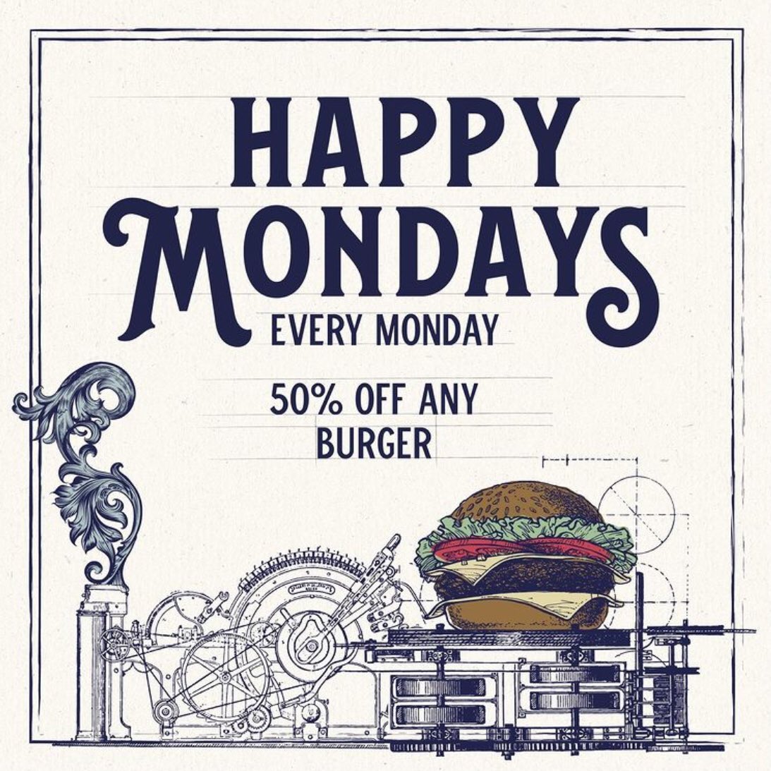 What is that you say? 50% off all Burgers on a Monday? 🍔

That certainly makes us very happy indeed! 😄

#burgers #veganfood #vegan #theheadofsteam #headofsteam