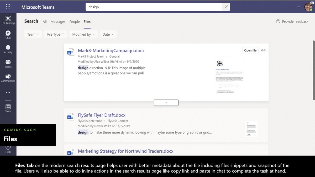 New search results UI in Microsoft Teams - coming soon! 
#MSIgnite