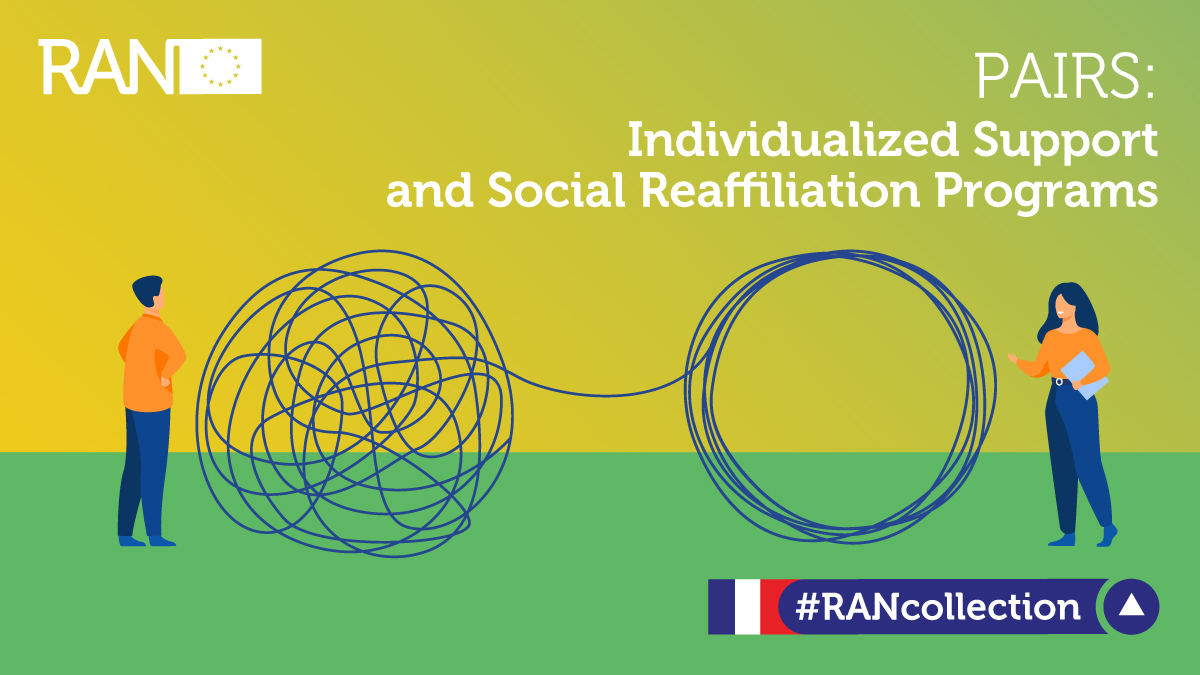 EUPreventionHub's tweet photo. Are you aware of the Parisian NGO, GROUPE SOS Solidarités? Their PAIRS multidisciplinary rehabilitation programme helped #radicalised individuals by encouraging their social reintegration. Read about it in the ever-growing #RANcollection list 👉 https://t.co/c2Xbhl0zN1 https://t.co/vlDRRqr3id