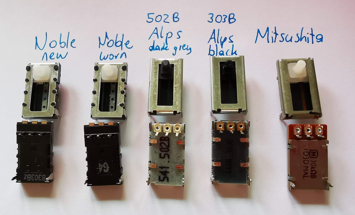 KadanoB's tweet photo. Trigger potentiometers vary quite much in their performance, regarding return smoothness and lifespan. This is going to be a thread on the differences between the types and batches. (1/14) https://t.co/9IfJV4d7gT