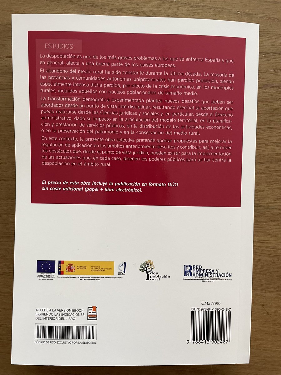 Recién llegada: la obra colectiva Instrumentos jurídicos para la lucha contra la despoblación rural #despoblacionrural #retodemografico <a href="/DeputacionOU/">Deputación de Ourense</a> <a href="/depulugo/">Deputación de Lugo</a> <a href="/LoGovPlatform/">LoGov Platform</a> <a href="/eidolocal/">eidolocal</a> @Fegamp <a href="/fempcomunica/">FEMP</a> <a href="/mitecogob/">Transición Ecológica y Reto Demográfico</a>