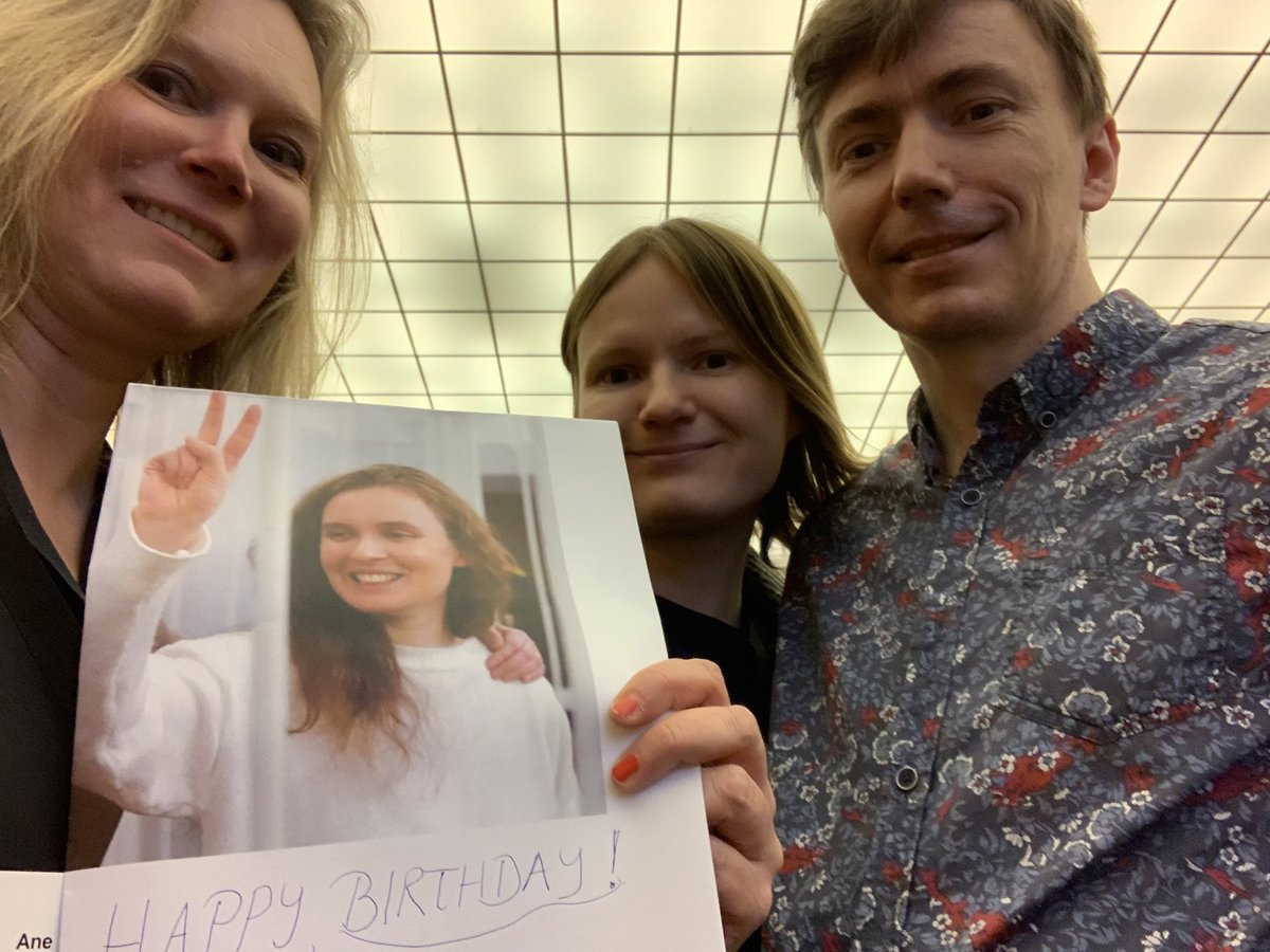 anetbonde's tweet photo. Happy birthday greetings to #KatsyarynaAndreeva from me an colleagues from #Belsat in Hamburg during #FreeMediaAward event. https://t.co/pPl3r42RhF