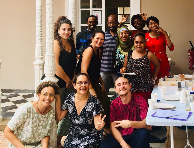AziadeCompagnie's tweet photo. Le 30 oct, il y a eu un atelier de théâtre suite à la projection de Quelque chose au théâtre du grand marché. Au programme, l’entraide et la solidarité. Avec Inès Bayad du Davif, Juliana Sadon du Perif, jJulien Dijoux, Coryse Boissière et Capucine Maillard d’Aziadé ! https://t.co/Y5nnCekYhG