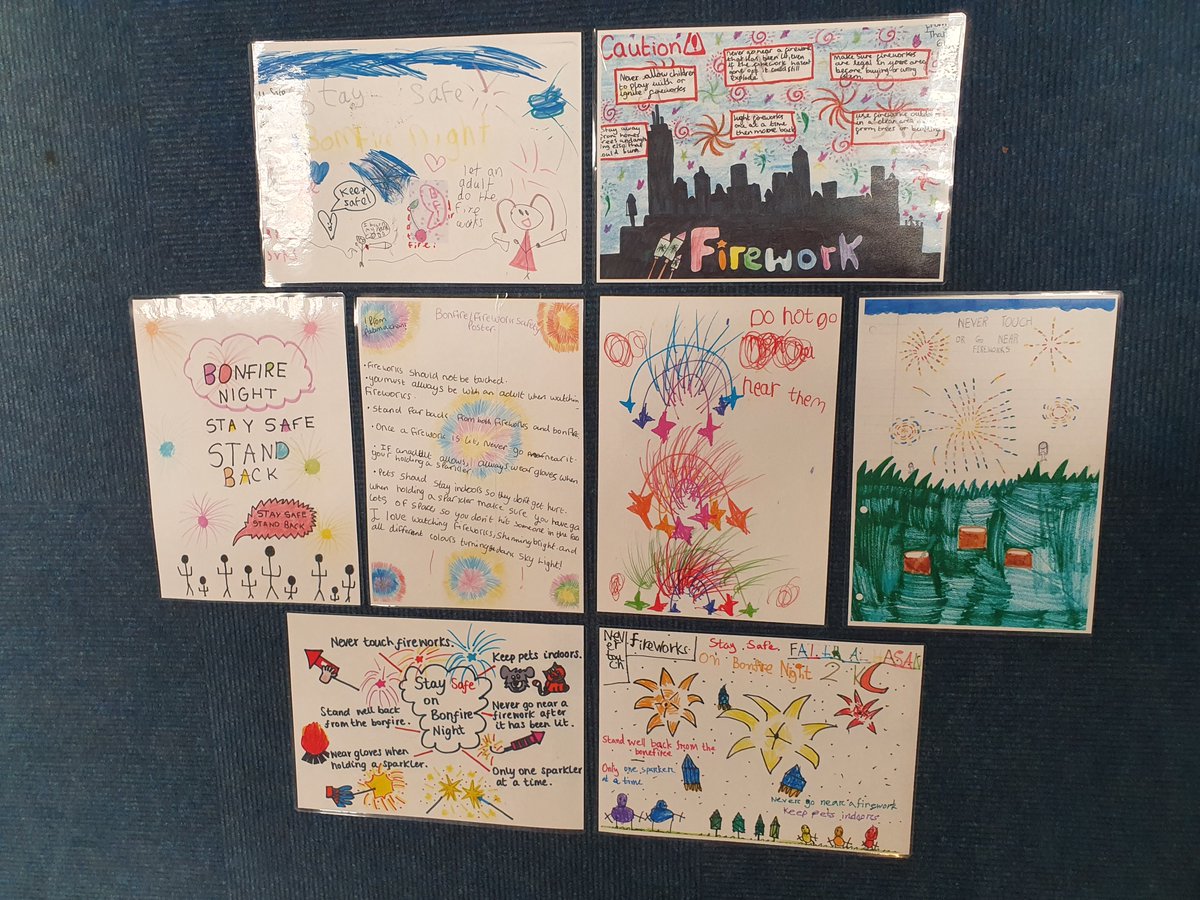 GMPLongsight's tweet photo. Longsight PCSOs ran a Fireworks Poster competition at @StanleyGrovePA and these were the winning posters. All received a prize of a choc orange and posters will be displayed around the school, Longsight Library and Crowcroft Park. Well done to all who made a poster #OpTreacle https://t.co/o75syNO5MM