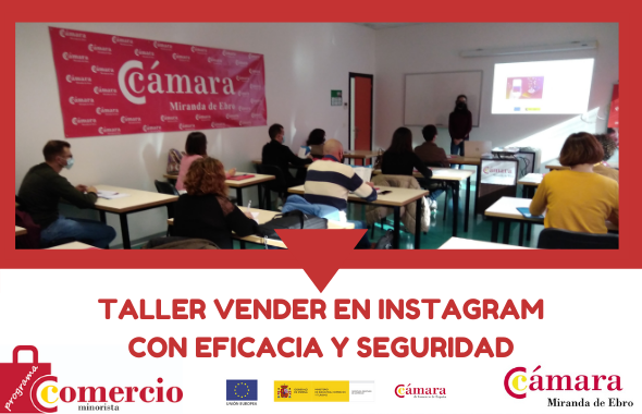 camaramiranda's tweet photo. 🔝Hemos colgado el cartel de aforo completo en el taller vender en instagram con eficacia y seguridad Financiado por @mincoturgob  y el Fondo europeo de desarrollo regional (#FEDER), y la colaboración de 
@camarascomercio, e impartido por @Soft5SL https://t.co/sRtLCn0eMS