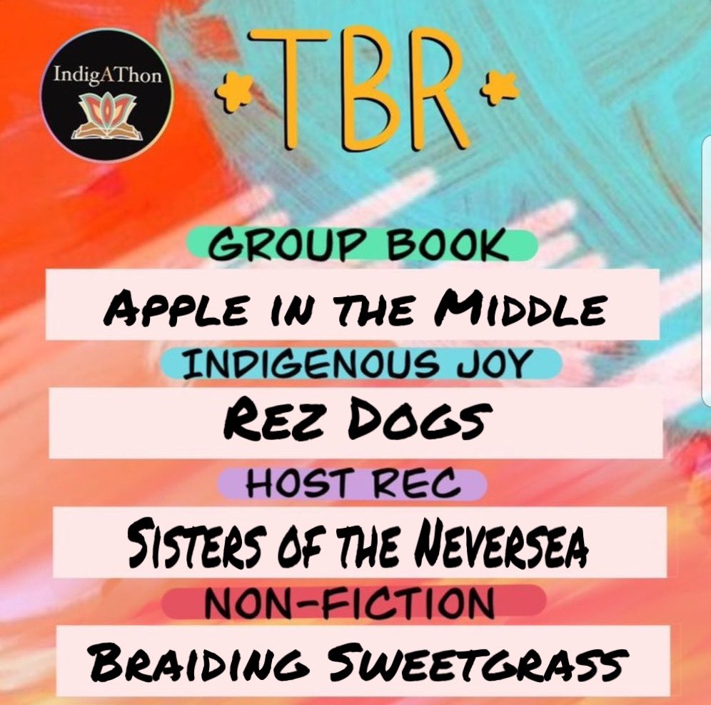 colleenisbooked's tweet photo. I’m going to make an #IndigAThon thread to keep track of my reading! Here’s my current TBR! Taking recs of books by Piscataway authors if you know any. I haven’t had too much luck. https://t.co/jihUqDaMUR