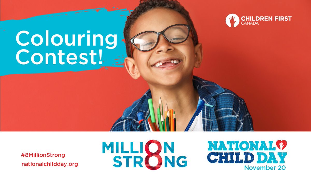 children1stca's tweet photo. Do you know a child under 12 who loves to colour? Encourage them to participate in our #NationalChildDay colouring contest! The top 3 submissions will be announced on social media and win a @mastermindtoys gift card. The deadline is Nov. 14. 

Learn more: https://t.co/Z6a3vOd6Ng https://t.co/vwhtUCDAyC