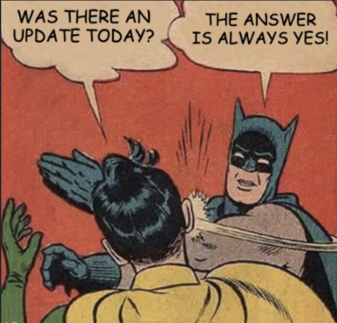 Marie_Haynes's tweet photo. Me: I need a meme that explains that Google updates something every day in their algorithms.

Seconds later I get this from @SukhjitSMatharu 😂 https://t.co/WwlVAmCpyA