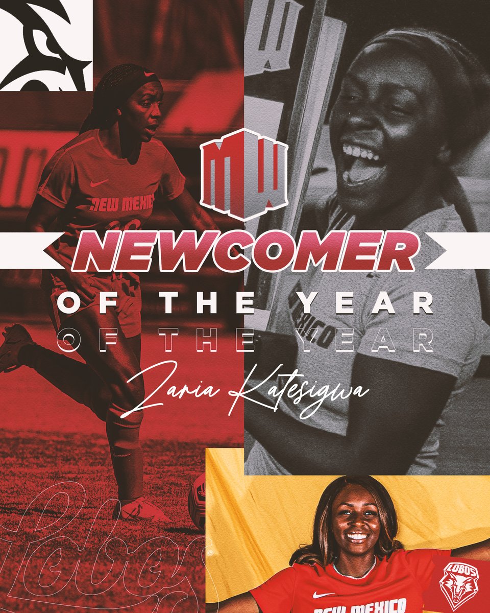 Lobo Women's Soccer (@unmlobowsoccer) on Twitter photo Zaria Katesigwa earns the <a href="/MountainWest/">Mountain West</a> Newcomer of the Year award!! Katesigwa has had an outstanding season for the Lobos as she has recorded eight goals and 19 points. Congrats, Zaria!! 🥳
#GoLobos | #WeAreNM Zaria Katesigwa earns the <a href="/MountainWest/">Mountain West</a> Newcomer of the Year award!! Katesigwa has had an outstanding season for the Lobos as she has recorded eight goals and 19 points. Congrats, Zaria!! 🥳
#GoLobos | #WeAreNM