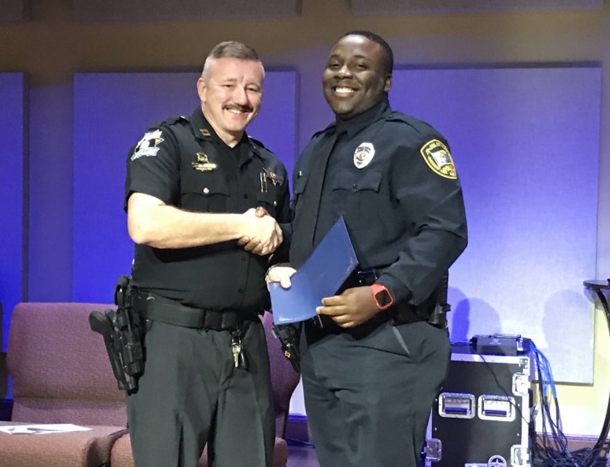 SuptACollins's tweet photo. An amazing event on Friday was celebrating these new officers and their families. Officers prepared to serve their communities! Grateful for our partnership with @OkCountySheriff Quality Career Training @MetroTechOK #MT4Life https://t.co/I6rGkM6BZ0