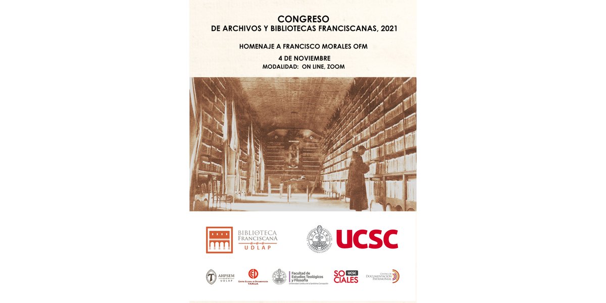 Entérate de todos los detalles del próximo Congreso de Archivos y Bibliotecas Franciscanas, 2021, que se desarrollará este 4 de noviembre 🤩⏳