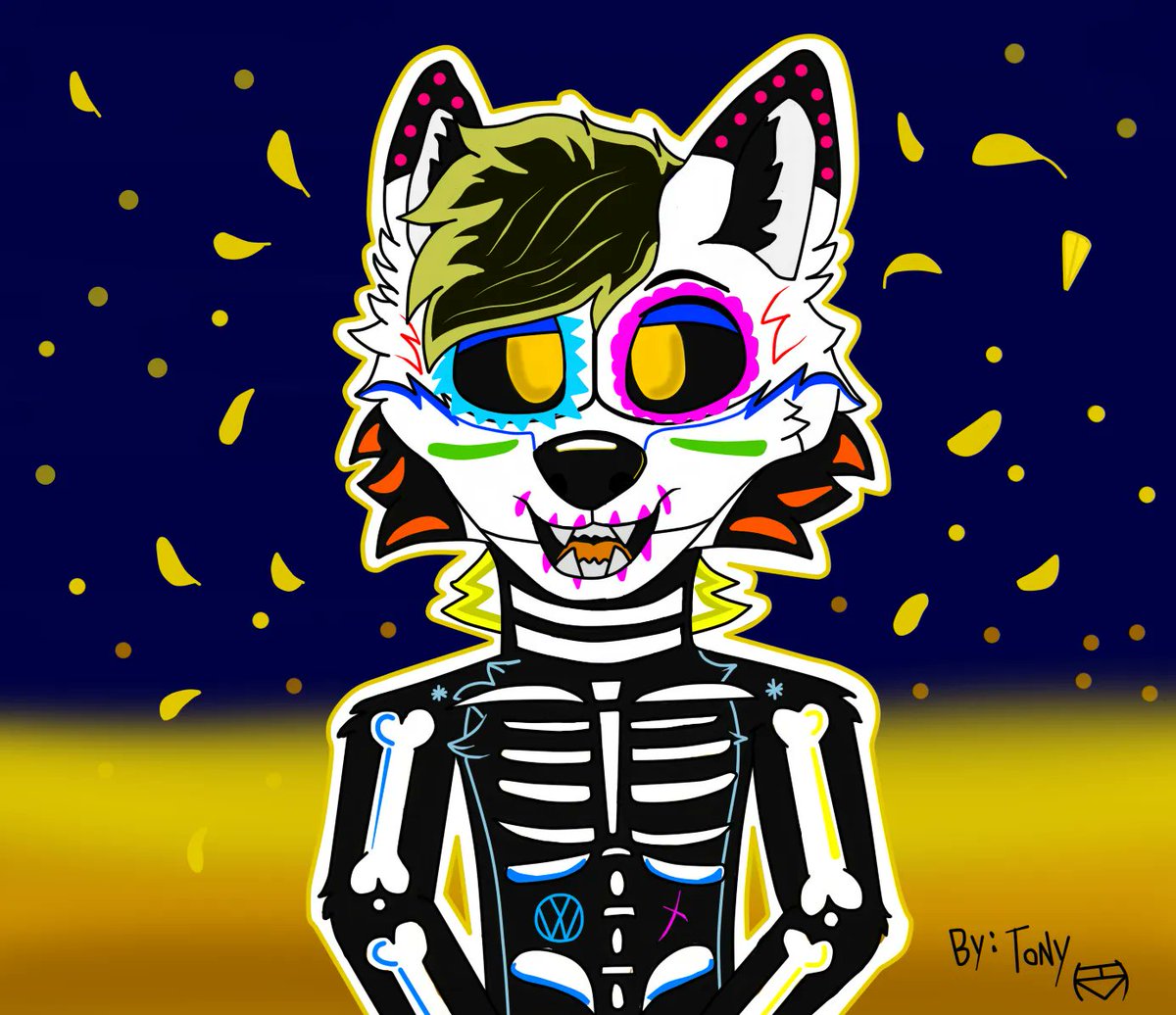 BluehexW's tweet photo. Feliz día de los muertos 🏵️☠️✨
.
.
. #bluehexwolf #furrosdelnorte #furry #DiaDeMuertos https://t.co/EAeNIrlYL6