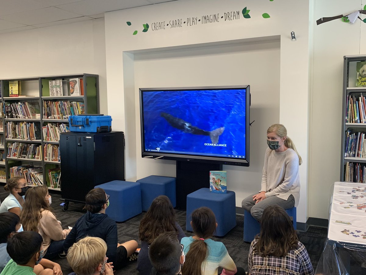 Haweselementary's tweet photo. Our upper grade students are listening to a story and learning how collecting whale mucus will help scientists study whales! #snotbot #behawesome     #hawesnation #wearehbcsd https://t.co/52h4P46vsL