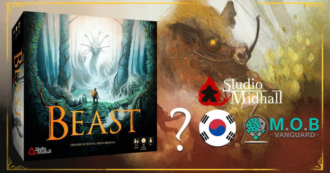 MOBVanguard1's tweet photo. We are proud to announce that Beast by @SMidhall just got a very very special Korean publisher.
#licensing #mobvanguard #midhall #boardgames #bgg #korean https://t.co/tr71NRN0h1