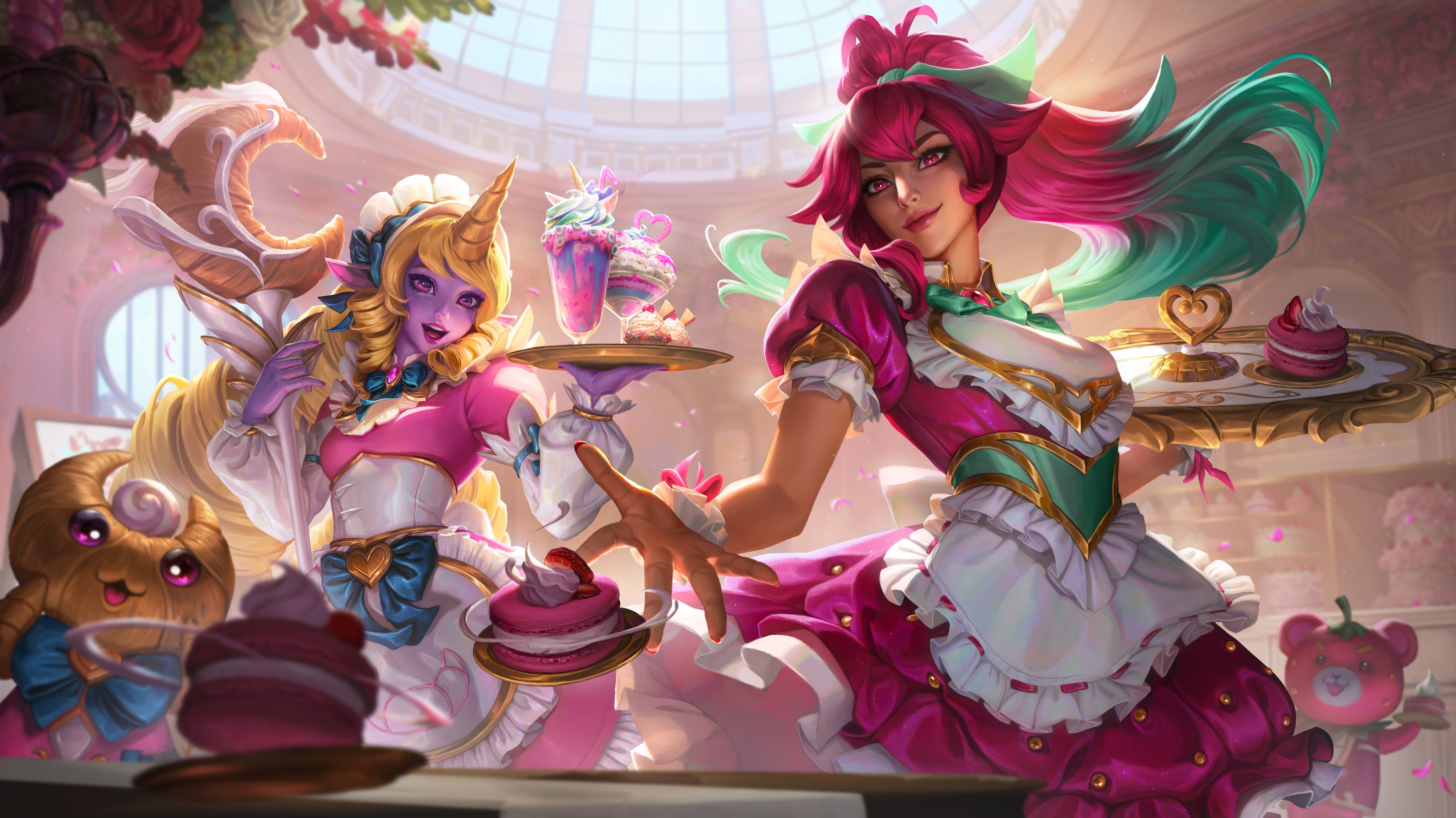 cafe cutie skin, lol skins, sivir skin, soraka skin, cafe cutie siver, cafe cutie soraka