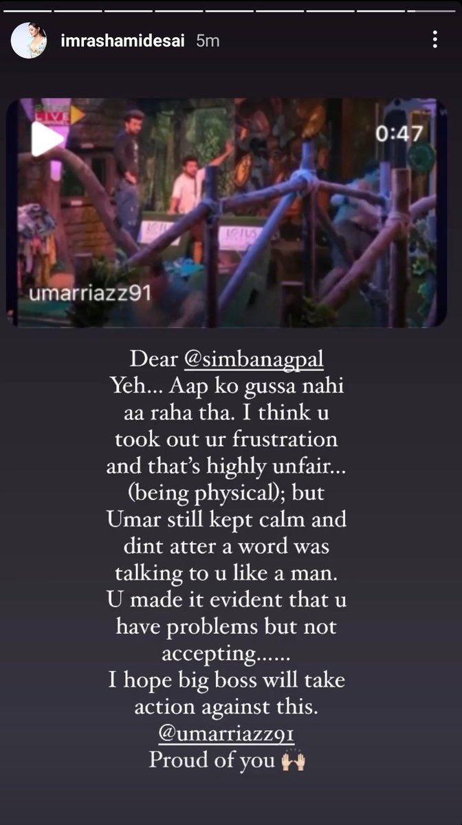 squad_umar's tweet photo. Thank You @TheRashamiDesai mam for taking a firm stand for our champ @realumarriaz.
#BB15 #UmarRiaz #UmarArmy #JusticeForUmarRiaz https://t.co/sOdt8a8uOB