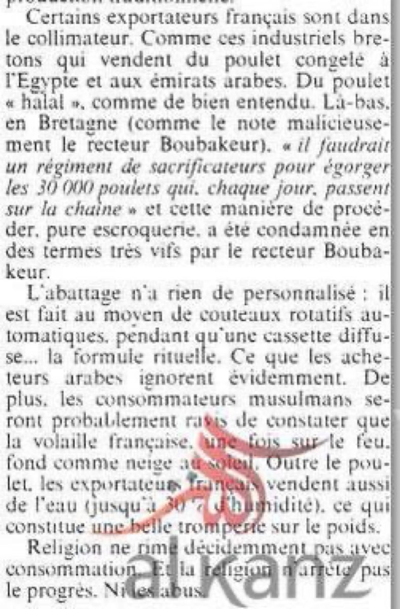 Alkanz's tweet photo. 40 ans en Malaisie 🇲🇾? Comme en France 🇫🇷.
En 1981, Hamza Boubakeur, recteur de la mosquée de Paris, dénonçait dans le magazine Que Choisir la tromperie massive au #halal de #Doux. Une « pure escroquerie », rappelait à juste titre le journaliste #halalgate https://t.co/6z9l4XmAJ0