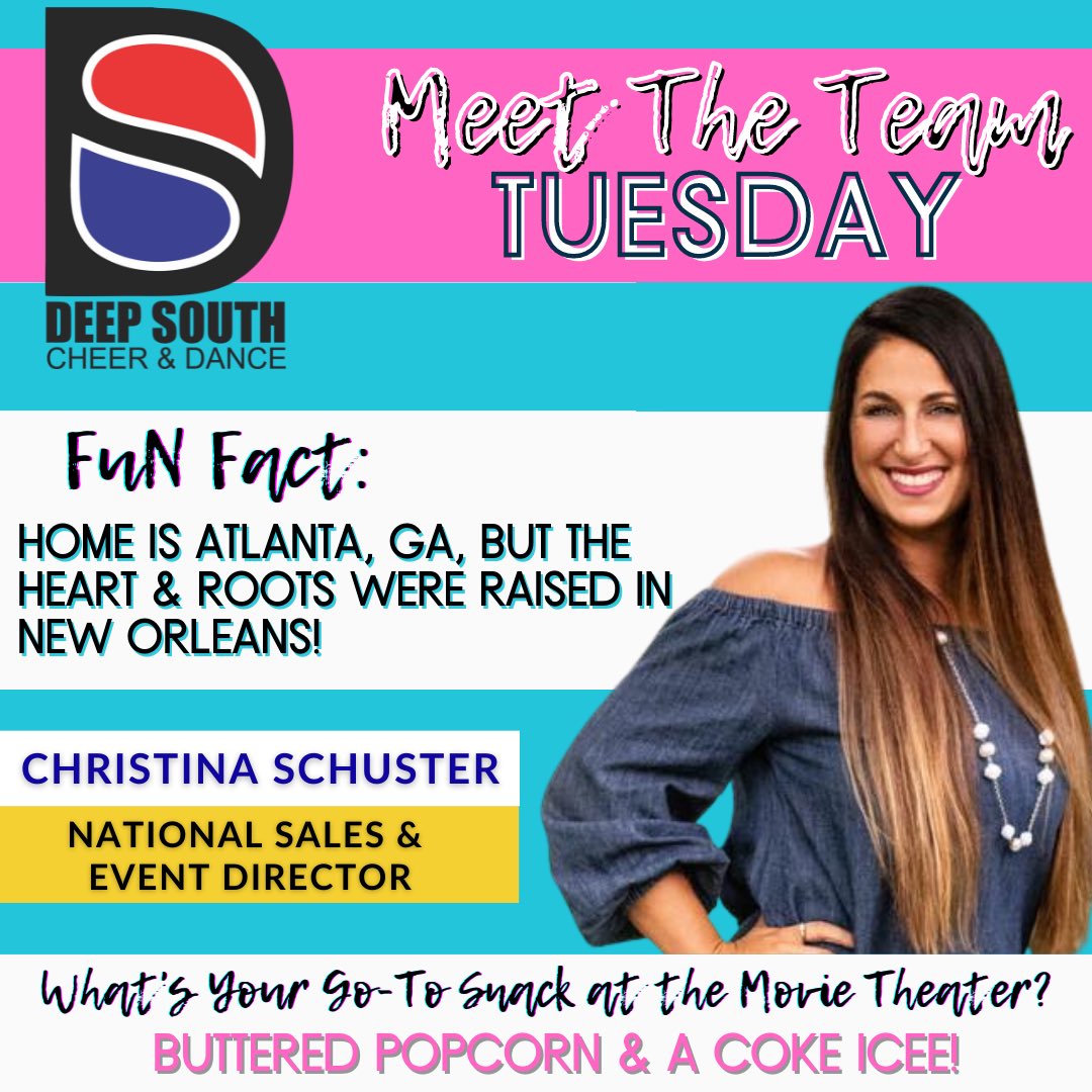 deepsouthspirit's tweet photo. There’s no introduction needed for this week’s #MeetTheTeamTuesday; the gem that is Christina Schuster 💎— our National Sales &amp; Event Director! She’s a TWIN, 👯‍♀️ loves Diet Coke 🥤, is a Jill of all trades, and is here to make your Deep South experience the BEST experience! ✨❤️💙 https://t.co/VZyzeKMInb