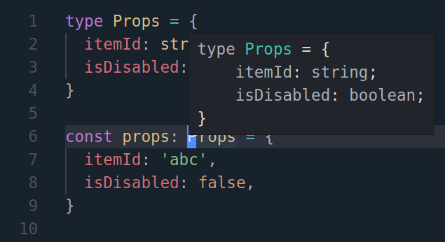 nathan_dao's tweet photo. @tindn So, here's my theory 😆 : 
In the first case, `type Human` aliases Person interface, that's why the hinter only shows that, while in the latter example, `type Props` aliases an anonymous object, that's why hinter displays the anonymous object type in full. https://t.co/BeaAy5wwC3