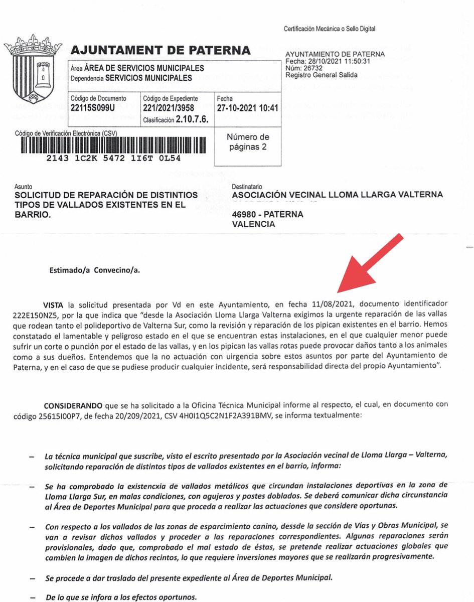 Asociación Vecinal Lloma Llarga Valterna tweet media